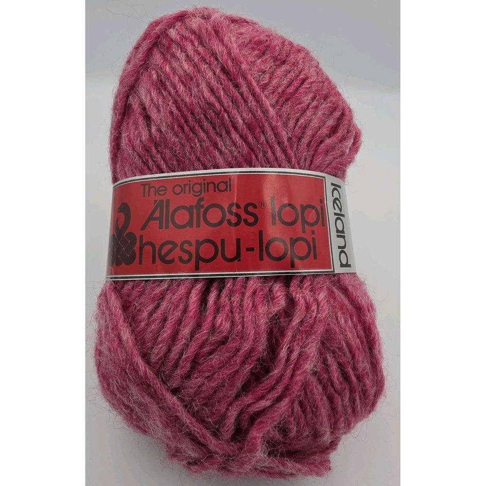 Alafoss Lopi Icelandic Wool Yarn: Wild Strawberry Color, 3.5 Ounces